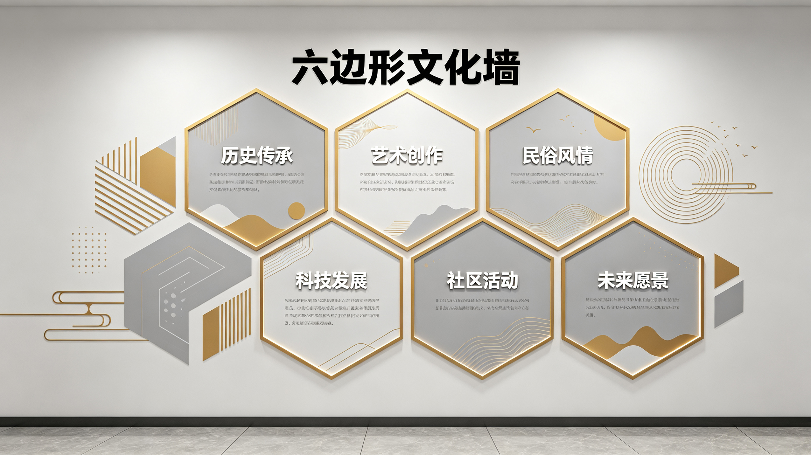 岑溪企业文化墙 | 六边形信息美学